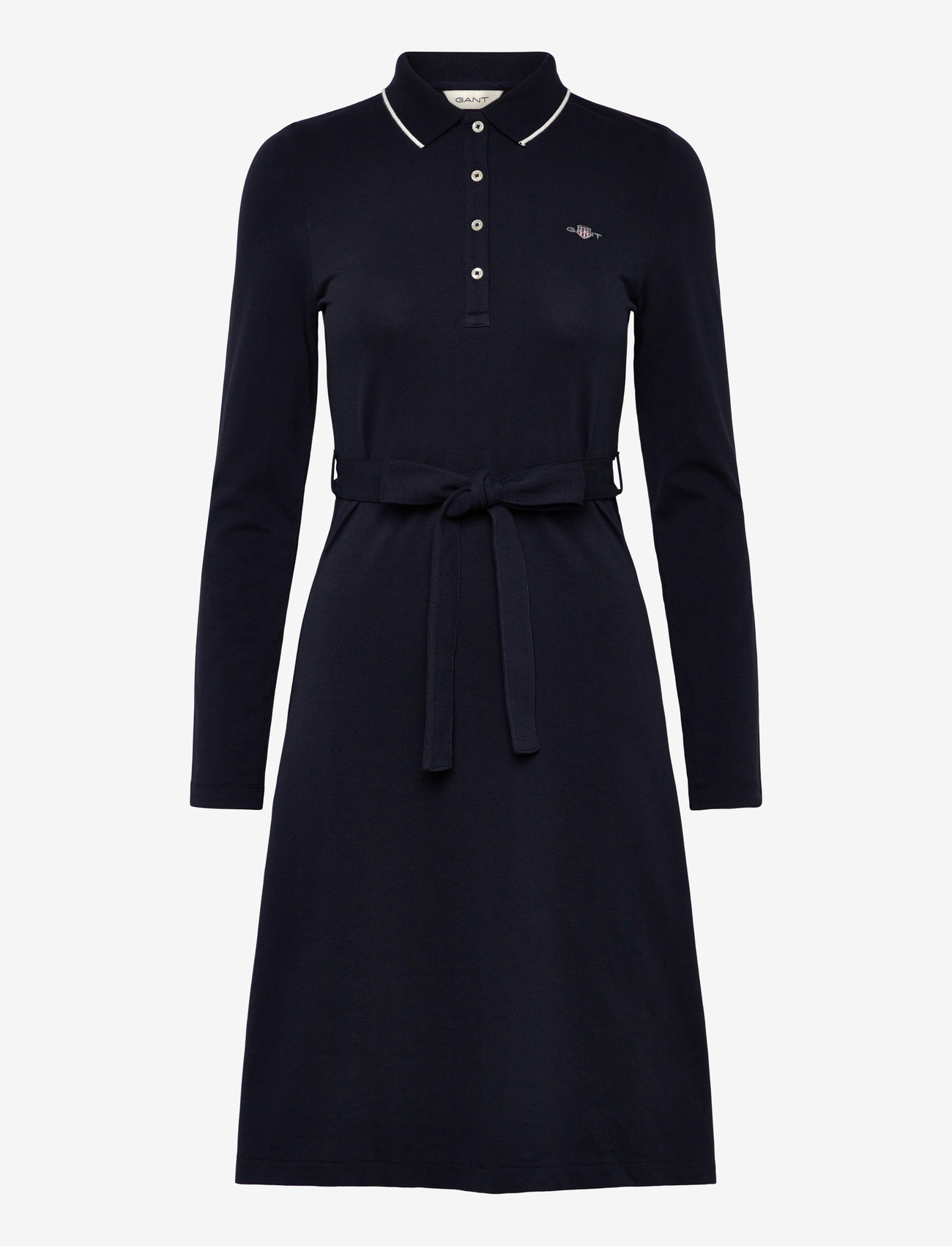 GANT - PIQUE POLO DRESS - midikleider - evening blue - 0