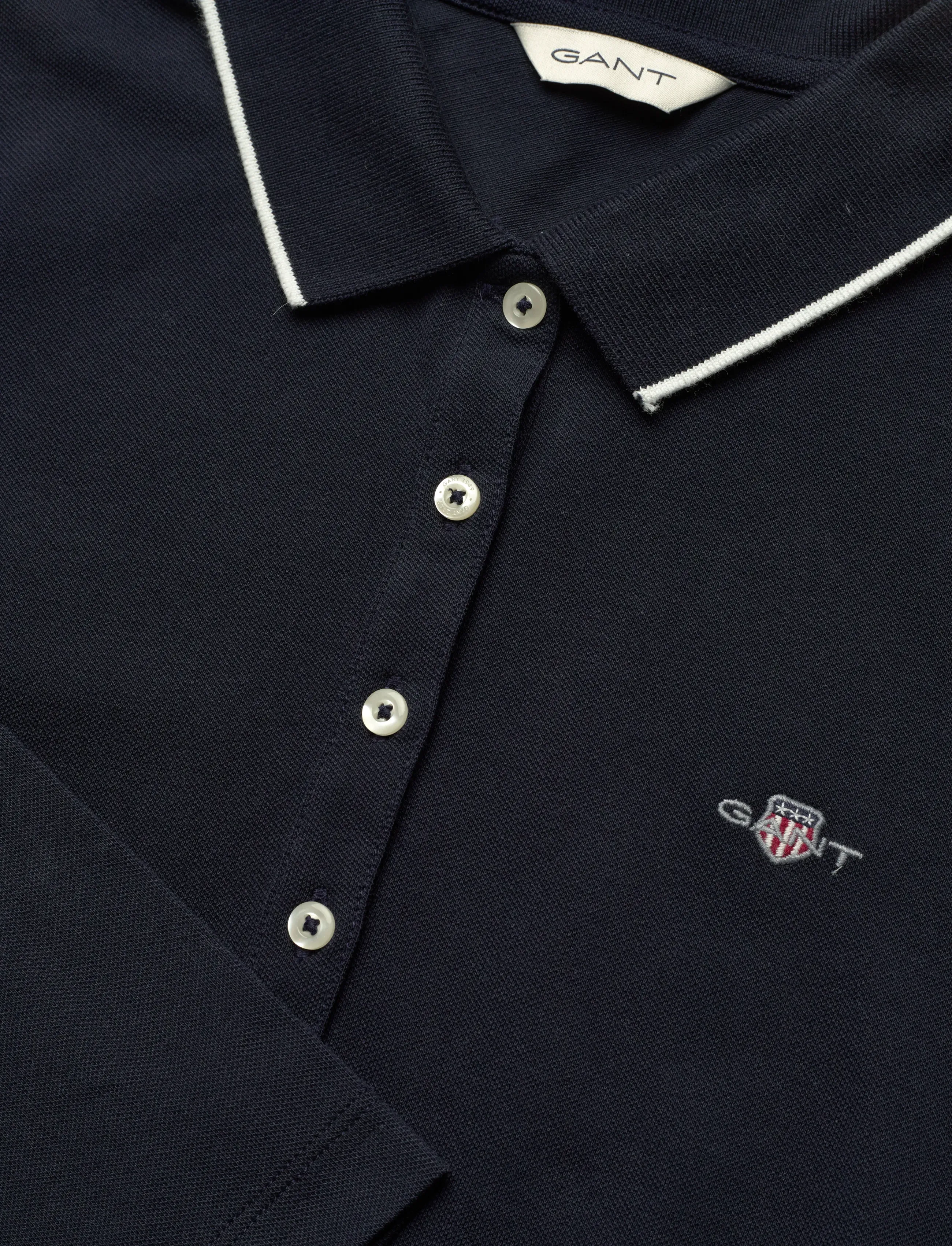 Gant - PIQUE POLO DRESS - midi kjólar - evening blue - 2