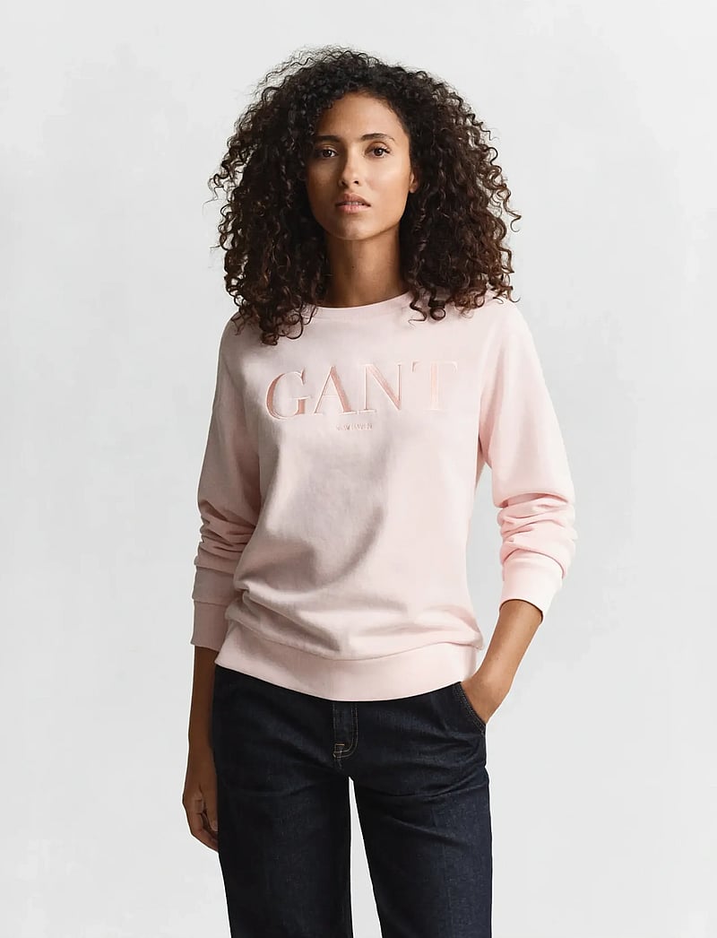GANT - TONAL GRAPHIC C-NECK SWEAT - modetrender - apricot pink - 0
