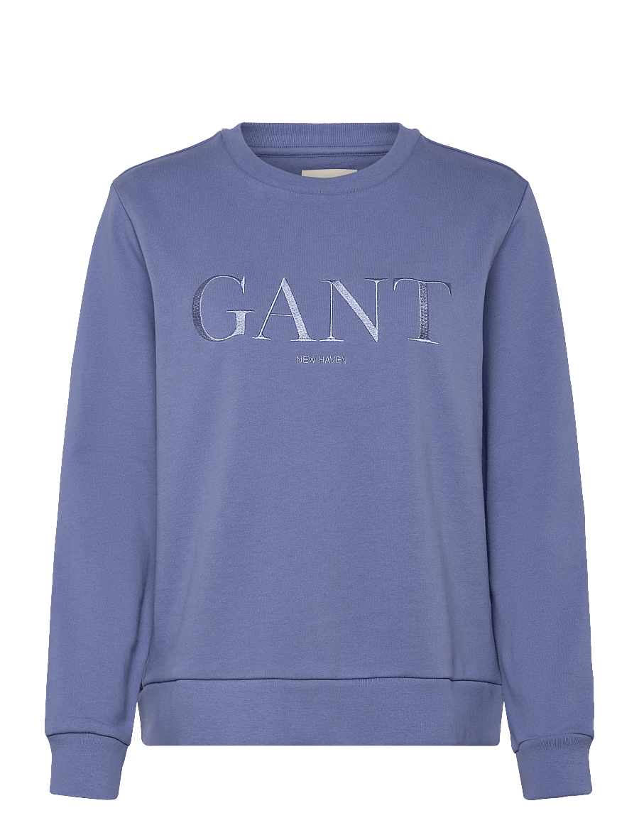 Gant - TONAL GRAPHIC C-NECK SWEAT - fashion trends - faded denim - 0