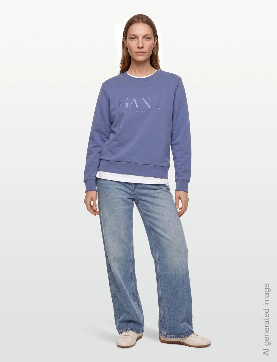 Gant - TONAL GRAPHIC C-NECK SWEAT - mode trends - faded denim - 0