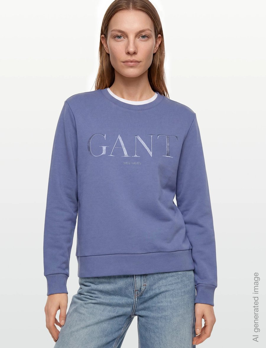 Gant - TONAL GRAPHIC C-NECK SWEAT - mode trends - faded denim - 3