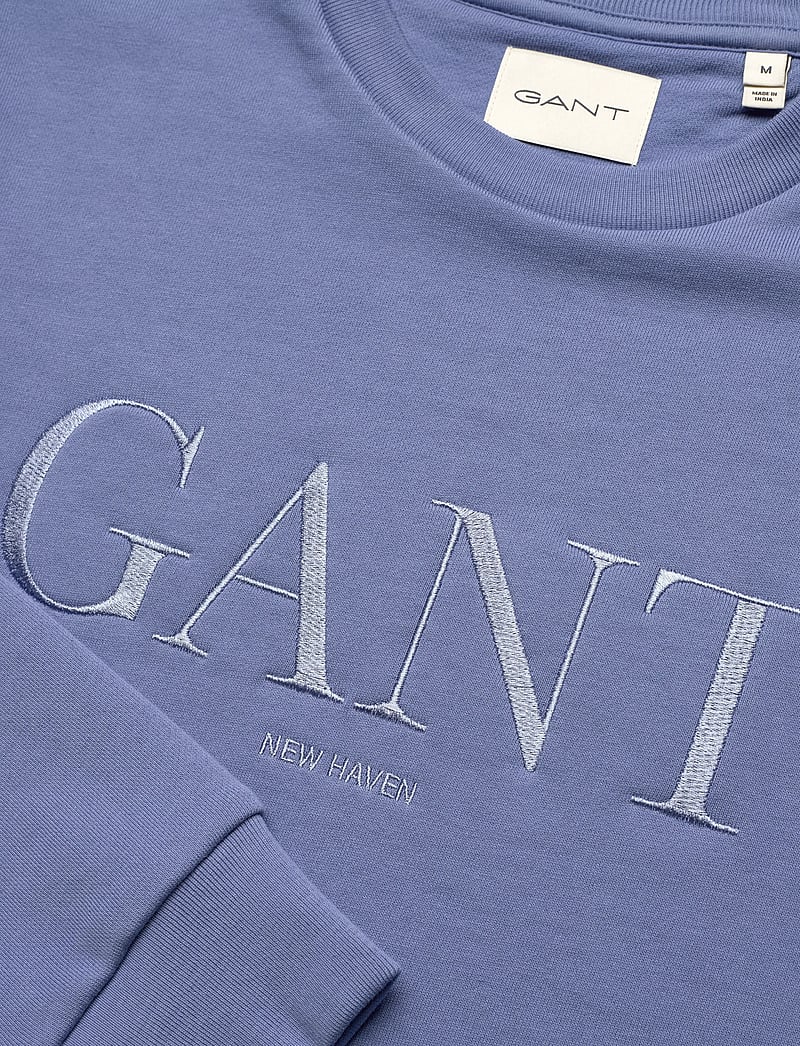 GANT - TONAL GRAPHIC C-NECK SWEAT - modetrends - faded denim - 2