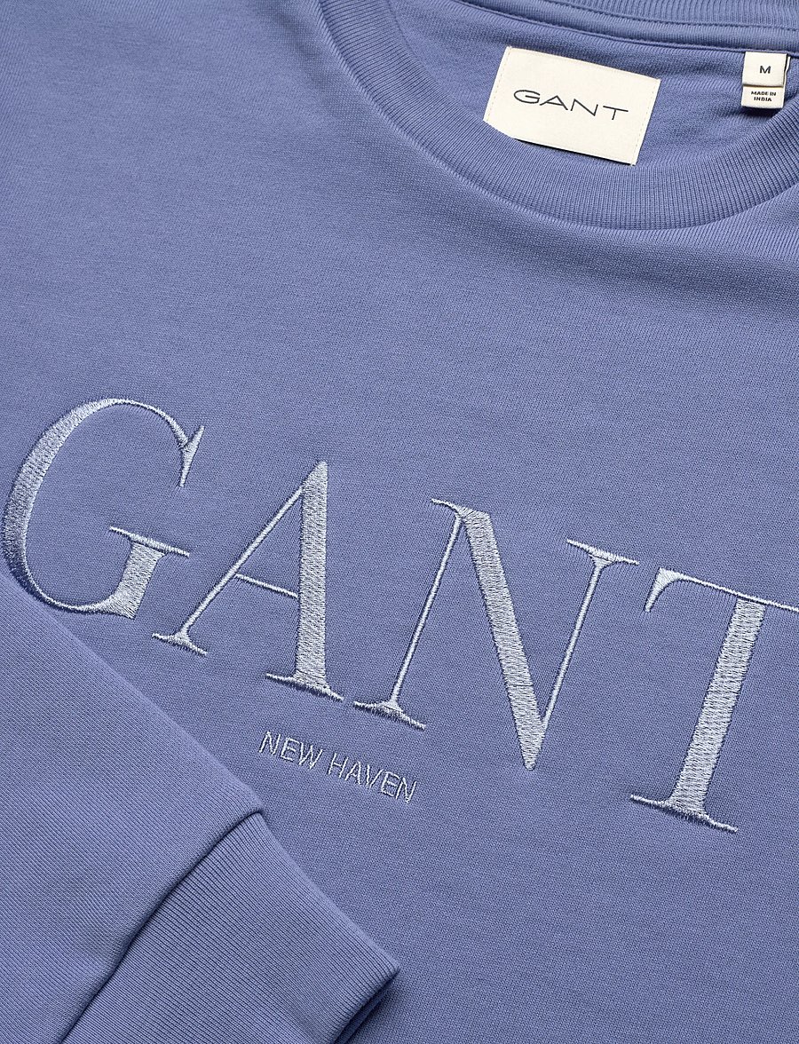 Gant - TONAL GRAPHIC C-NECK SWEAT - fashion trends - faded denim - 2