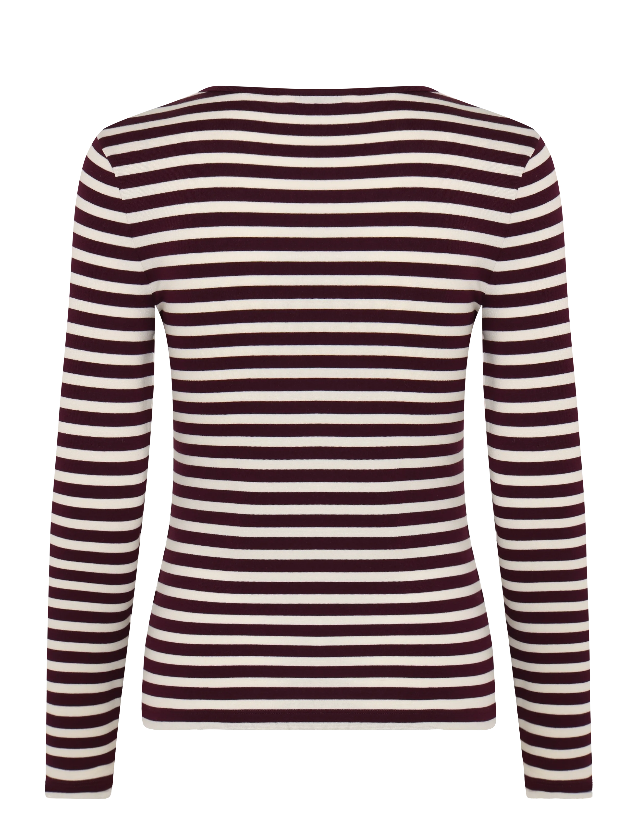 Gant - SLIM STRIPED LS T-SHIRT - langärmlige tops - darkened wine - 1