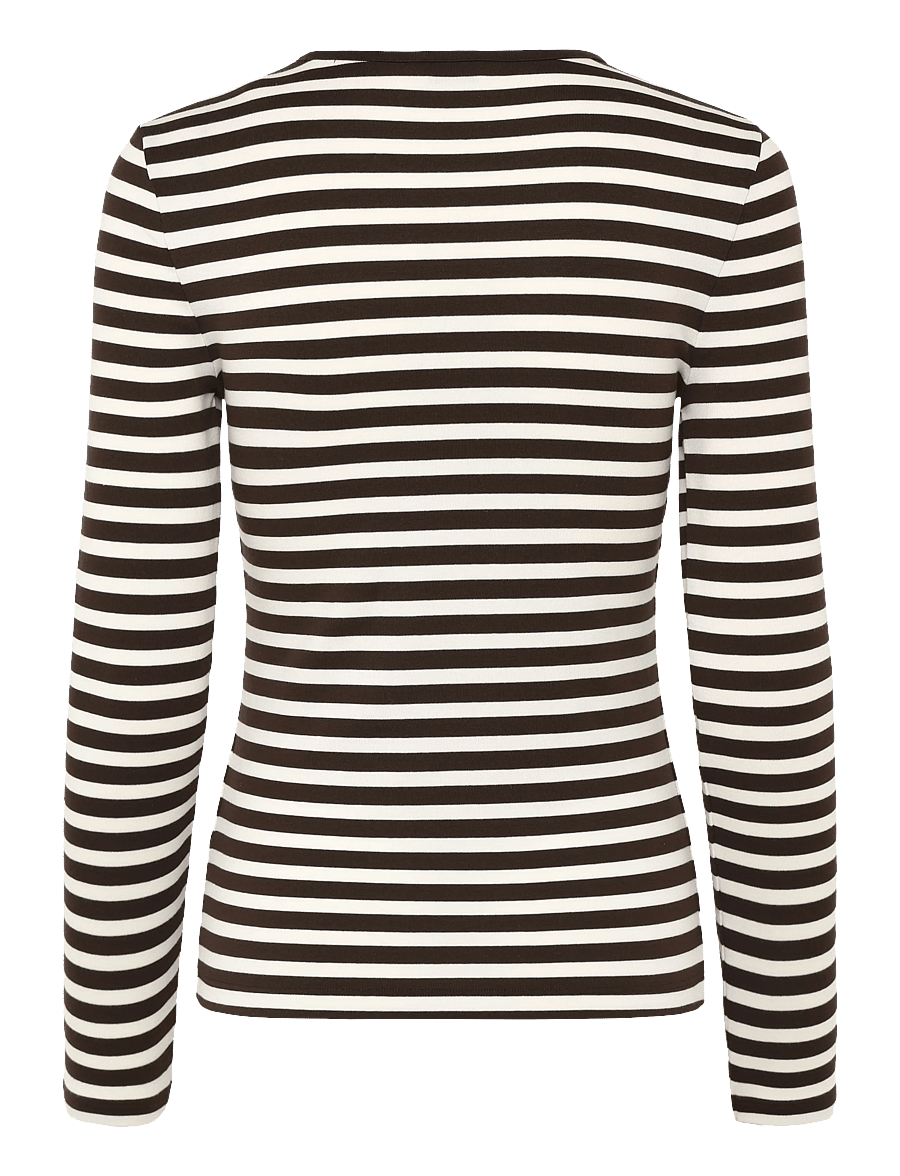 Gant - SLIM STRIPED LS T-SHIRT - pitkähihaiset paidat - deep brown - 2