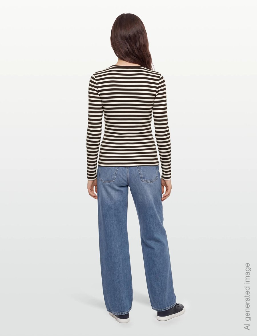 Gant - SLIM STRIPED LS T-SHIRT - pitkähihaiset paidat - deep brown - 4
