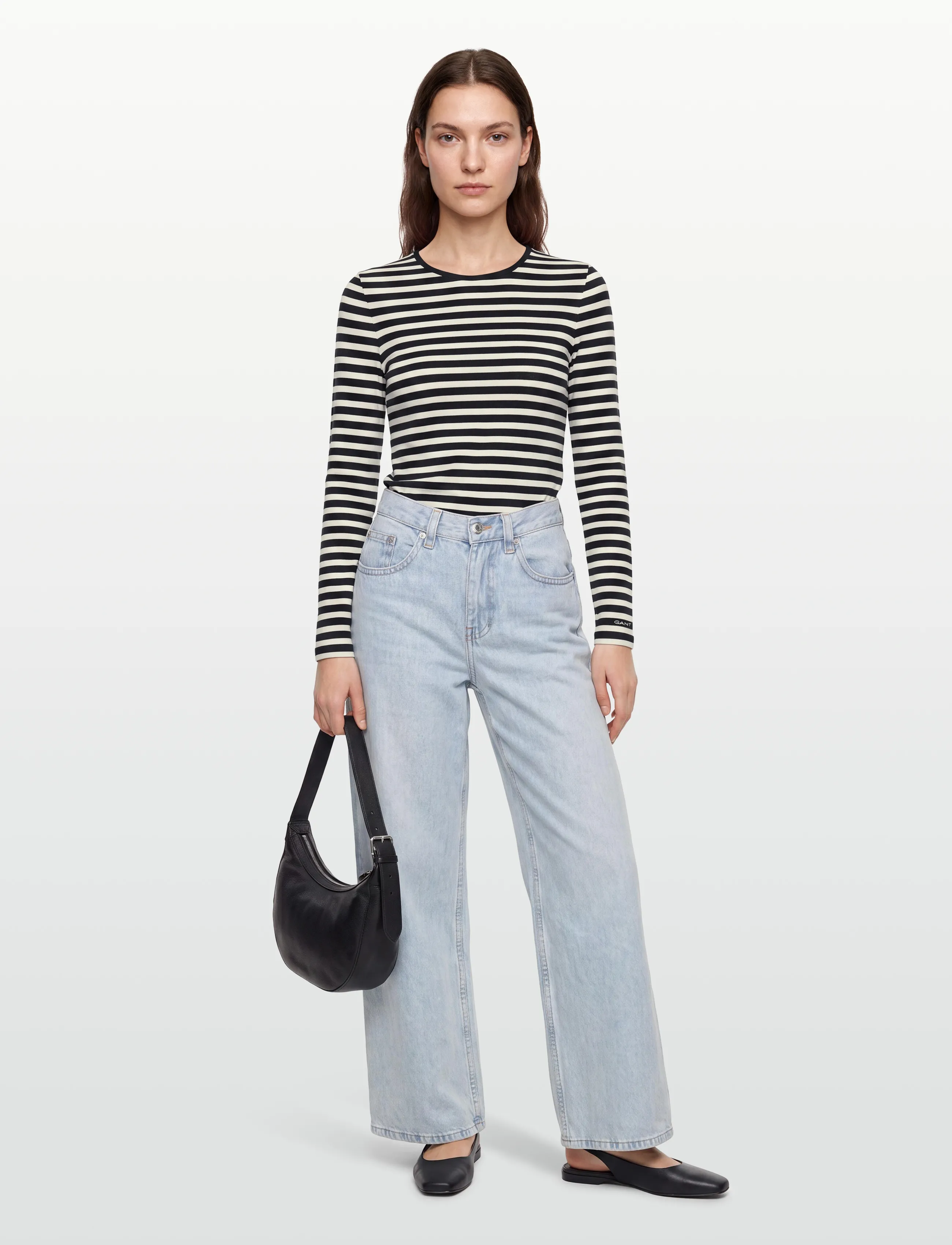 Gant SLIM STRIPED LS T-SHIRT - Langärmlige Tops - EVENING BLUE / navy