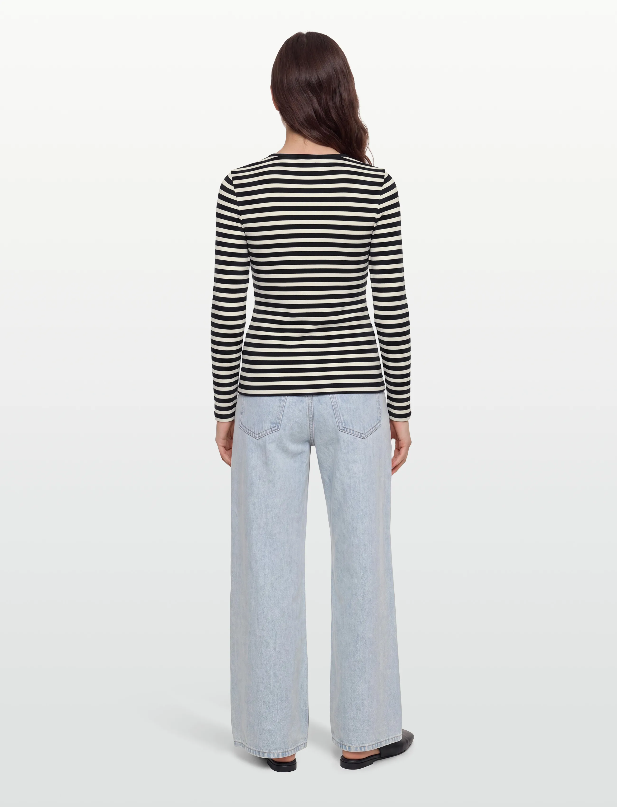 Gant - SLIM STRIPED LS T-SHIRT - langärmlige tops - evening blue - 4