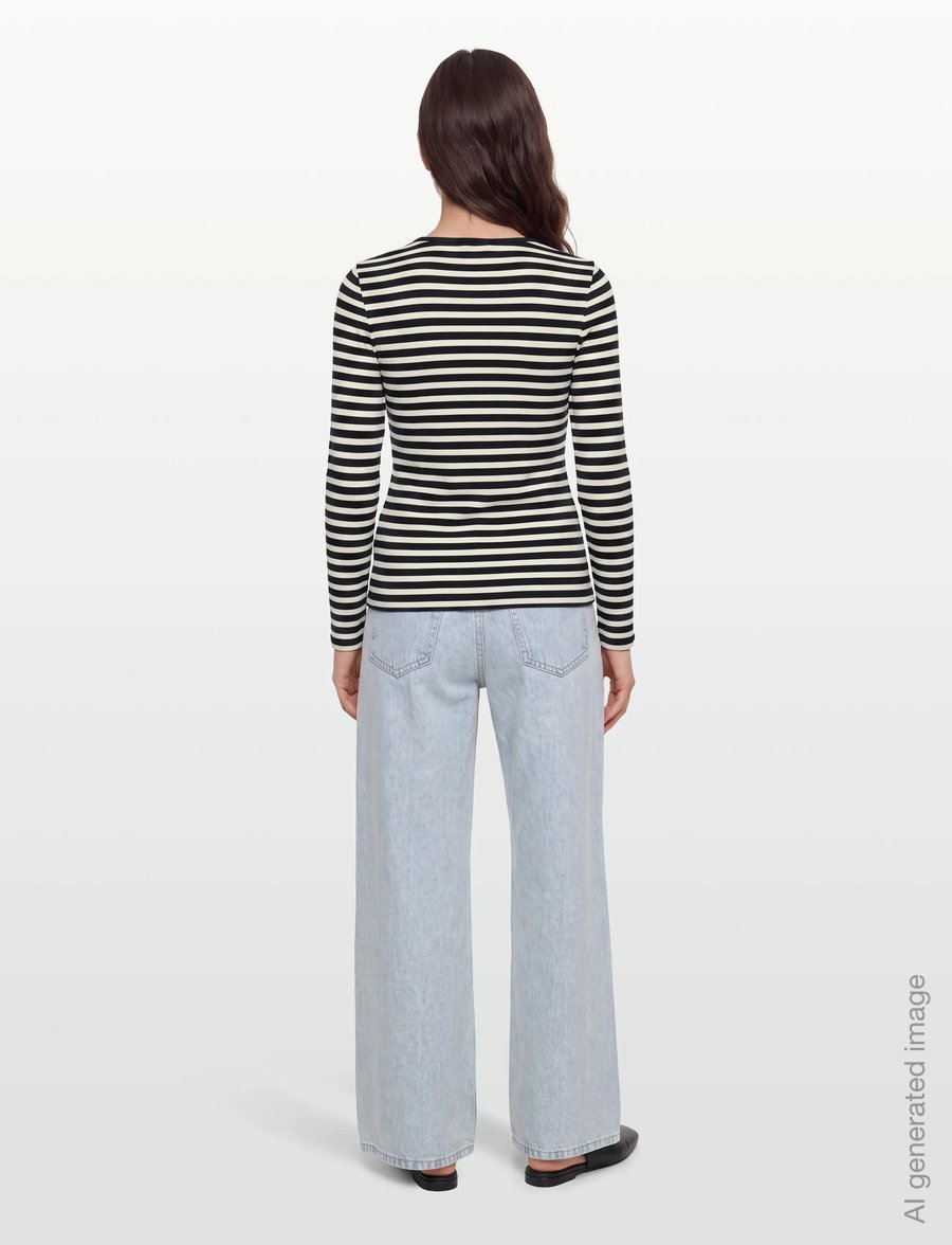 Gant - SLIM STRIPED LS T-SHIRT - long-sleeved tops - evening blue - 4