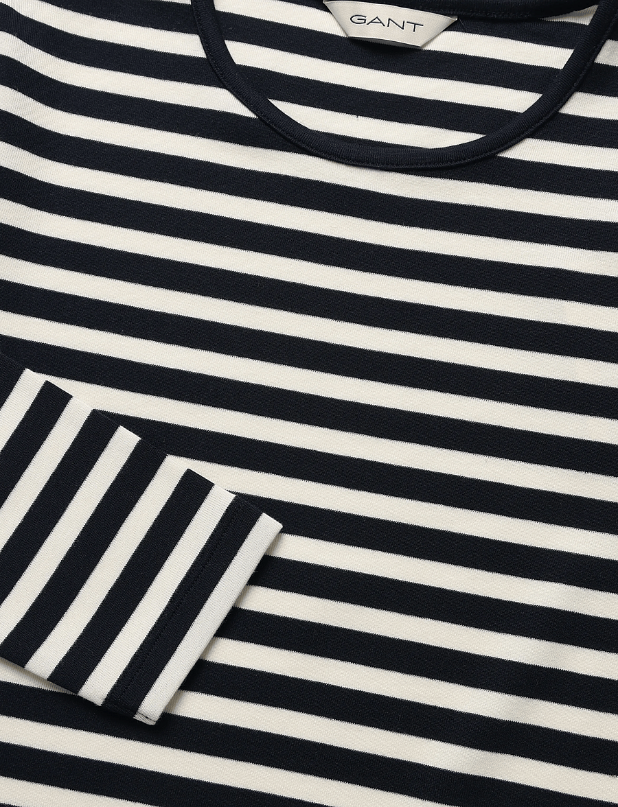 Gant - SLIM STRIPED LS T-SHIRT - long-sleeved tops - evening blue - 5