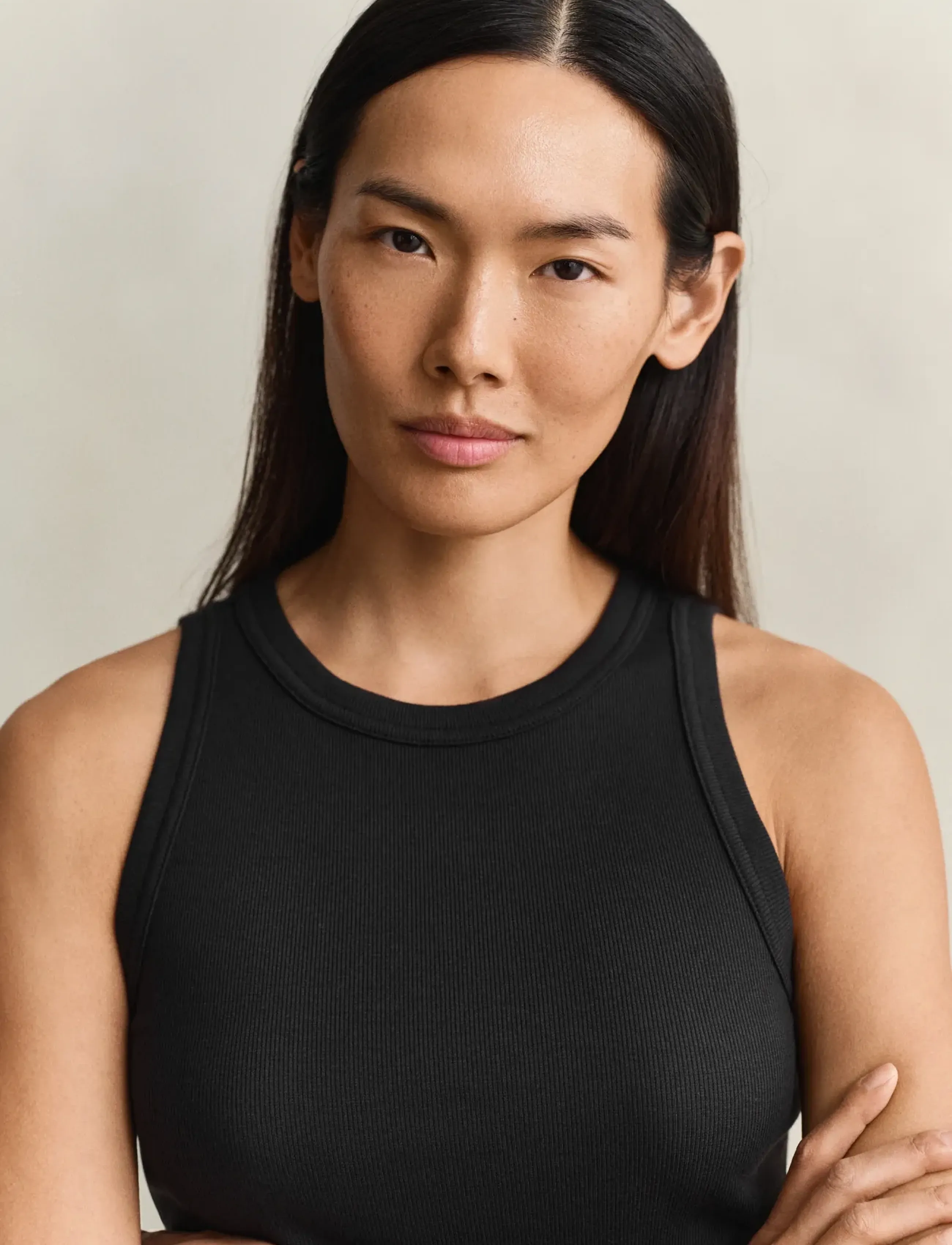 Gant - HIGH NECK RIB TANK TOP - sleeveless tops - black - 4