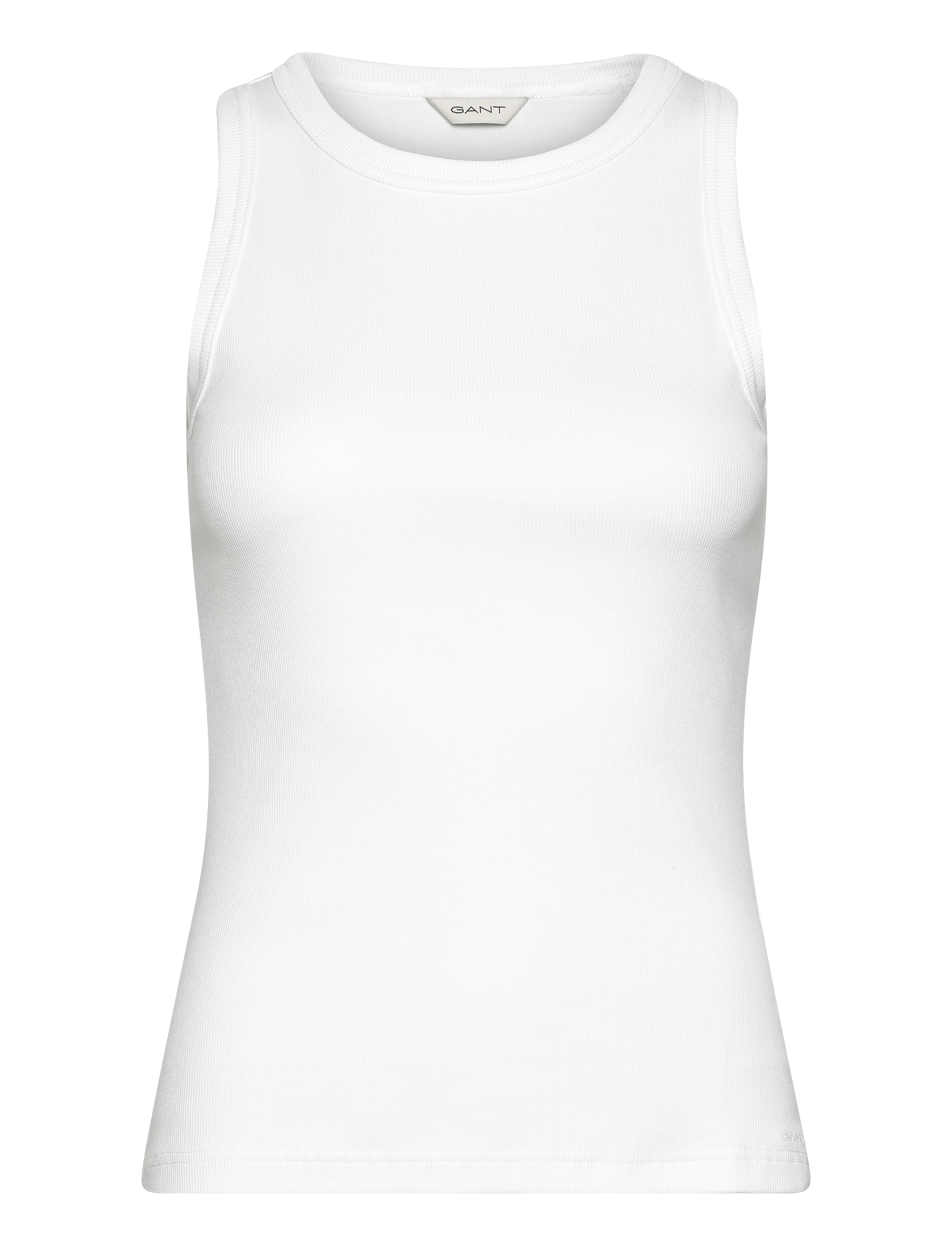 Gant HIGH NECK RIB TANK TOP - Tøj - WHITE / white