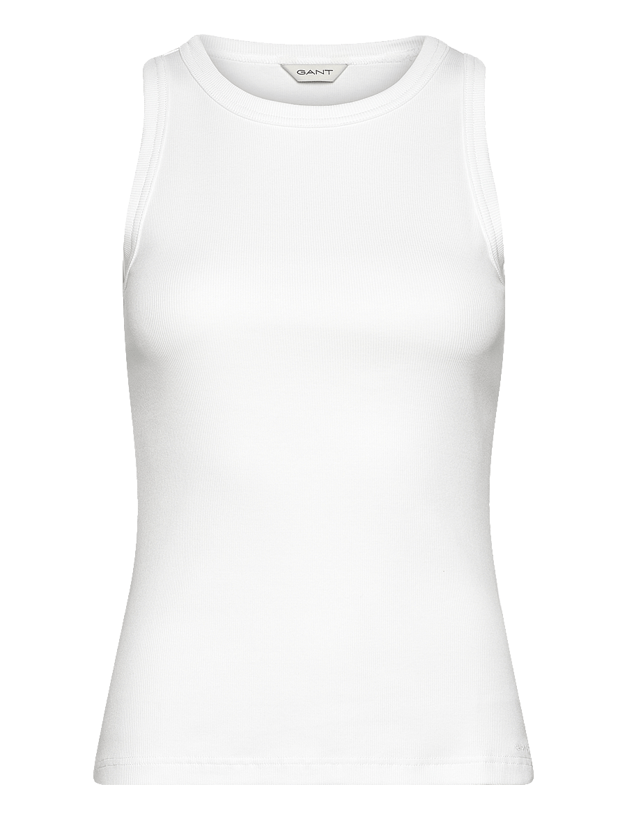 Gant - HIGH NECK RIB TANK TOP - Ärmellose tops - white - 1