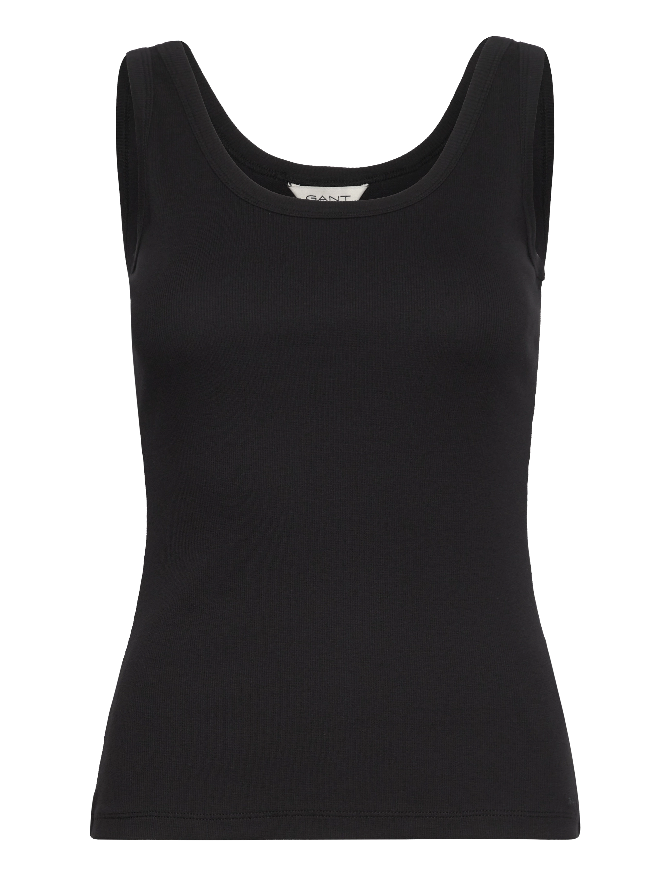 GANT Slim Ribbed Tank Oberteil Schwarz - XS - Damen
