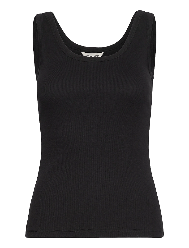 Gant - SLIM RIBBED TANK TOP - linnen - black - 1