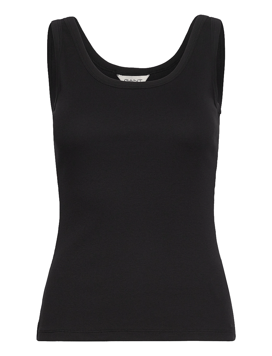 Gant - SLIM RIBBED TANK TOP - linnen - black - 1