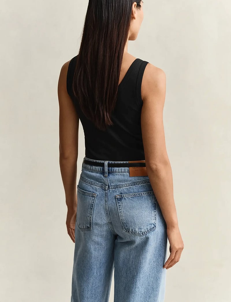 Gant - SLIM RIBBED TANK TOP - linnen - black - 3
