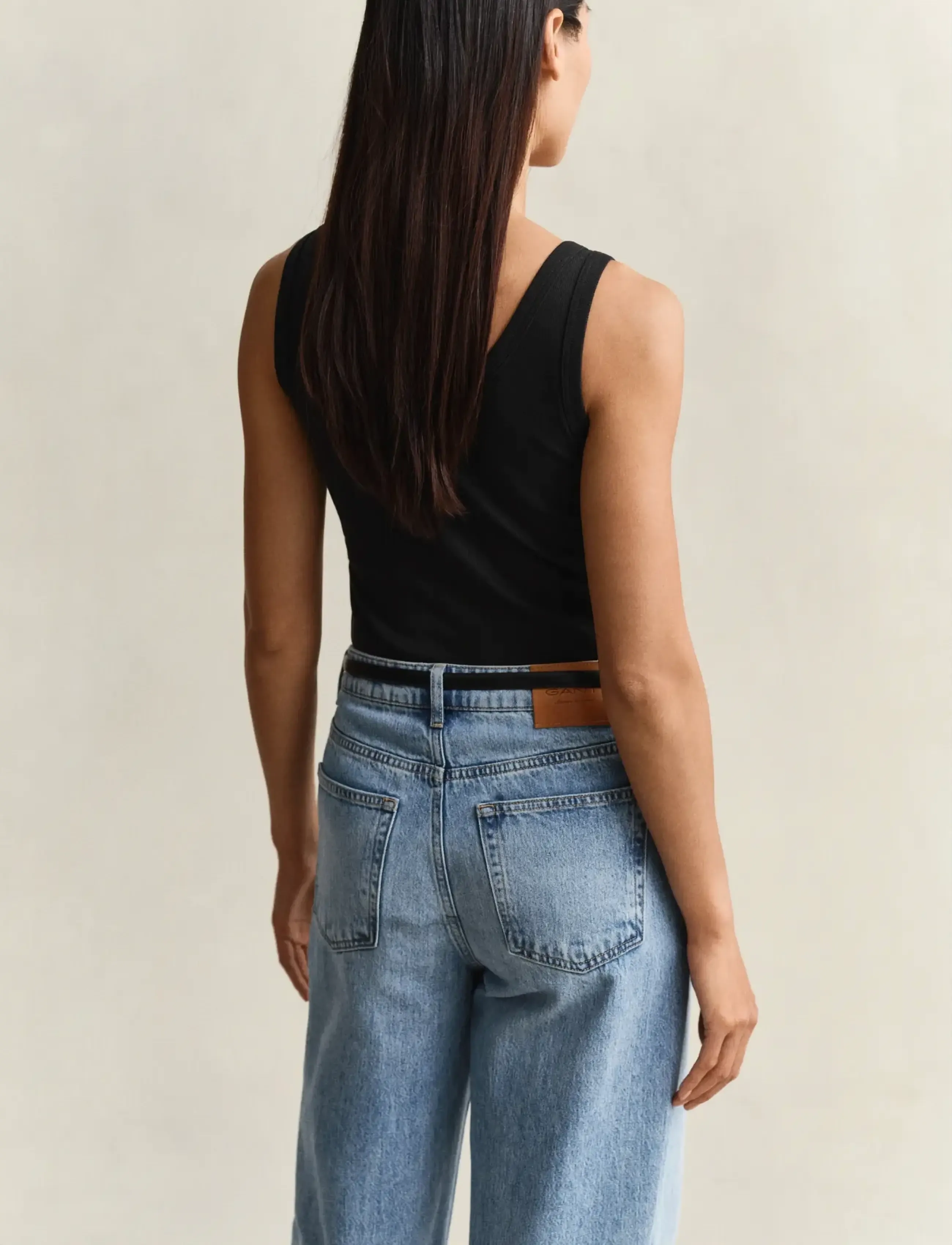 Gant - SLIM RIBBED TANK TOP - Ärmellose tops - black - 3