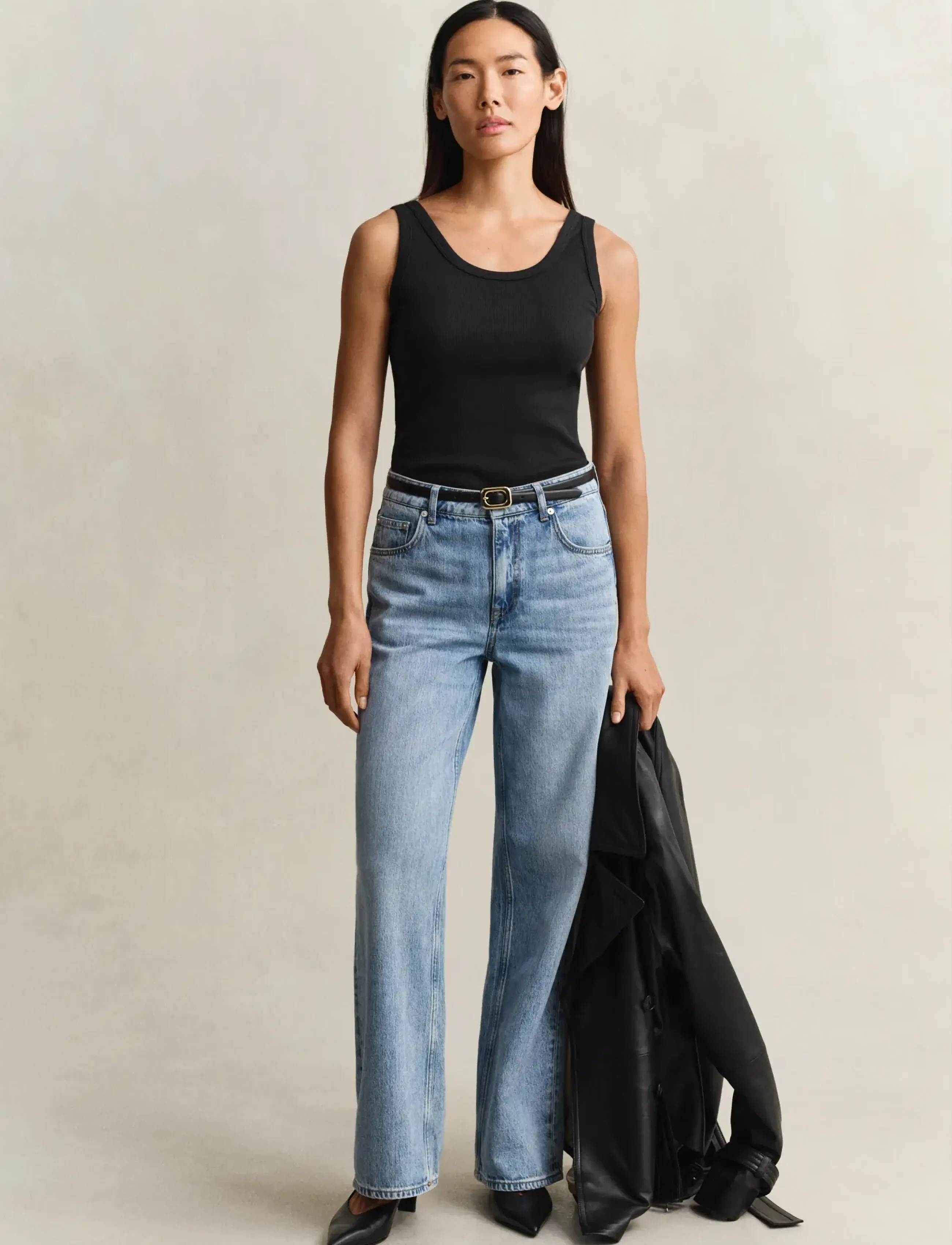 Gant - SLIM RIBBED TANK TOP - Ärmellose tops - black - 5