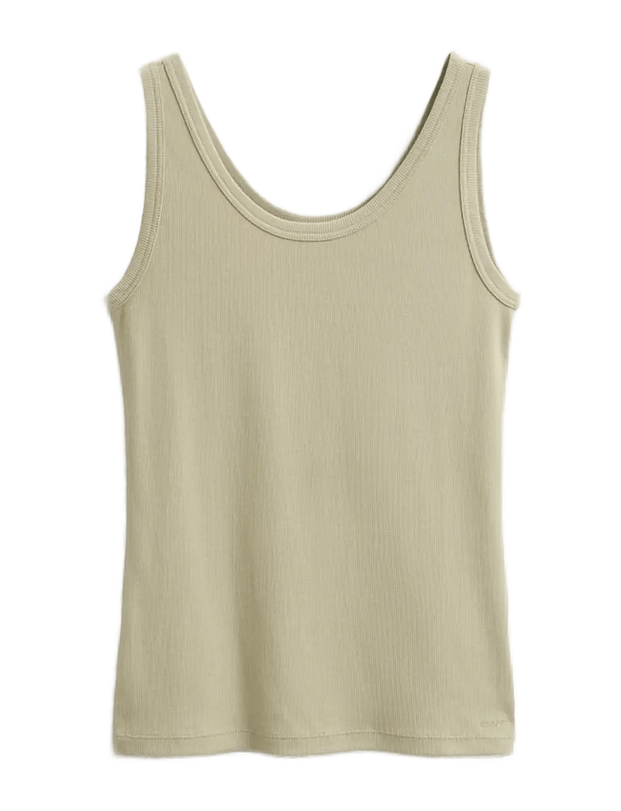 Gant - SLIM RIBBED TANK TOP - tanktops - country beige - 1
