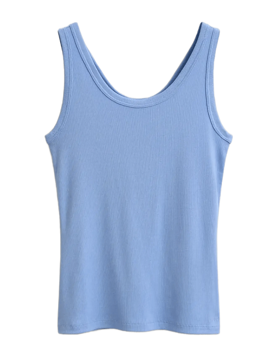 Gant - SLIM RIBBED TANK TOP - tanktops - hydrangea blue - 1
