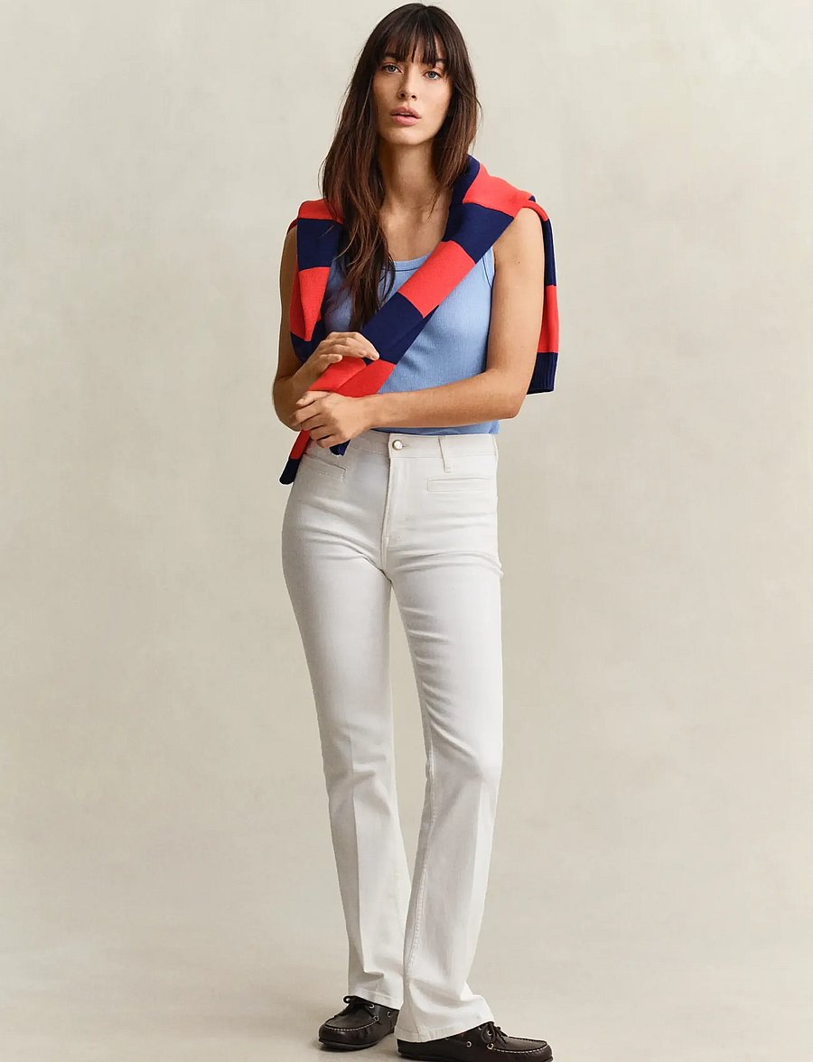 Gant - SLIM RIBBED TANK TOP - tanktops - hydrangea blue - 4