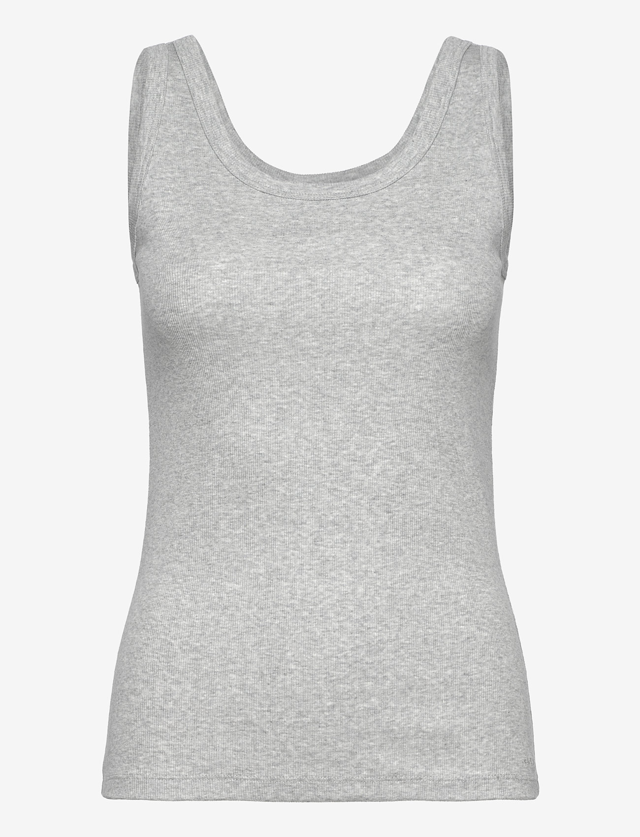 GANT - SLIM RIBBED TANK TOP - linnen - light grey melange - 0