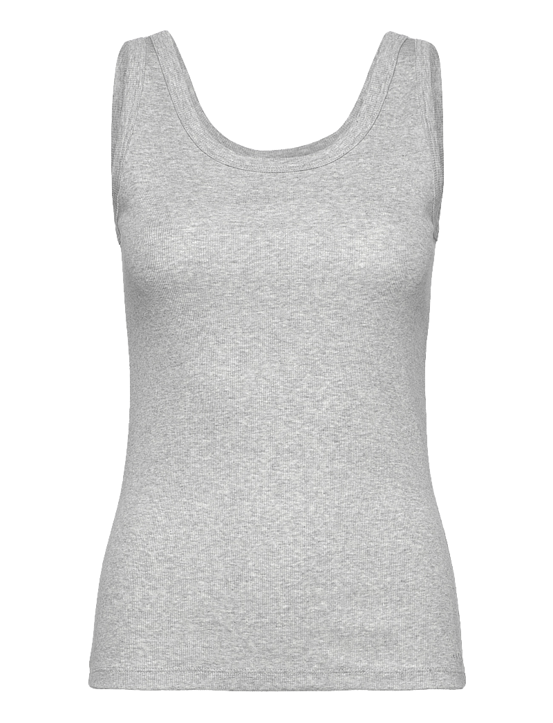 GANT - SLIM RIBBED TANK TOP - linnen - light grey melange - 0