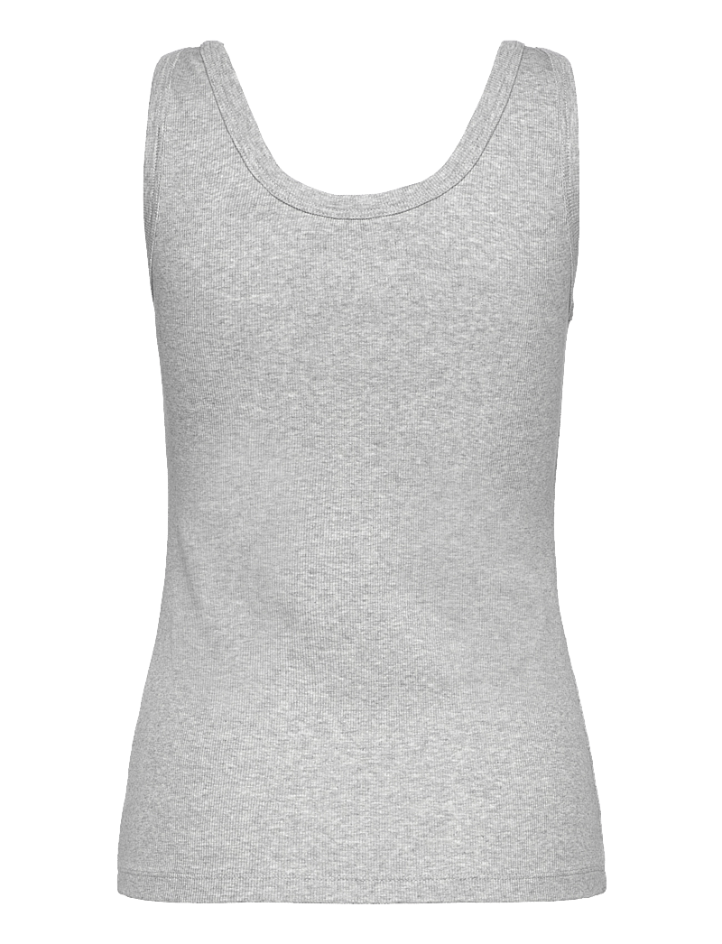 GANT - SLIM RIBBED TANK TOP - linnen - light grey melange - 1