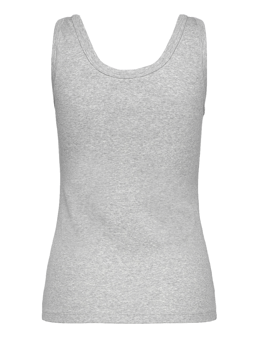 Gant - SLIM RIBBED TANK TOP - linnen - light grey melange - 1