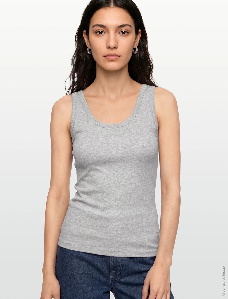 Gant - SLIM RIBBED TANK TOP - linnen - light grey melange - 3