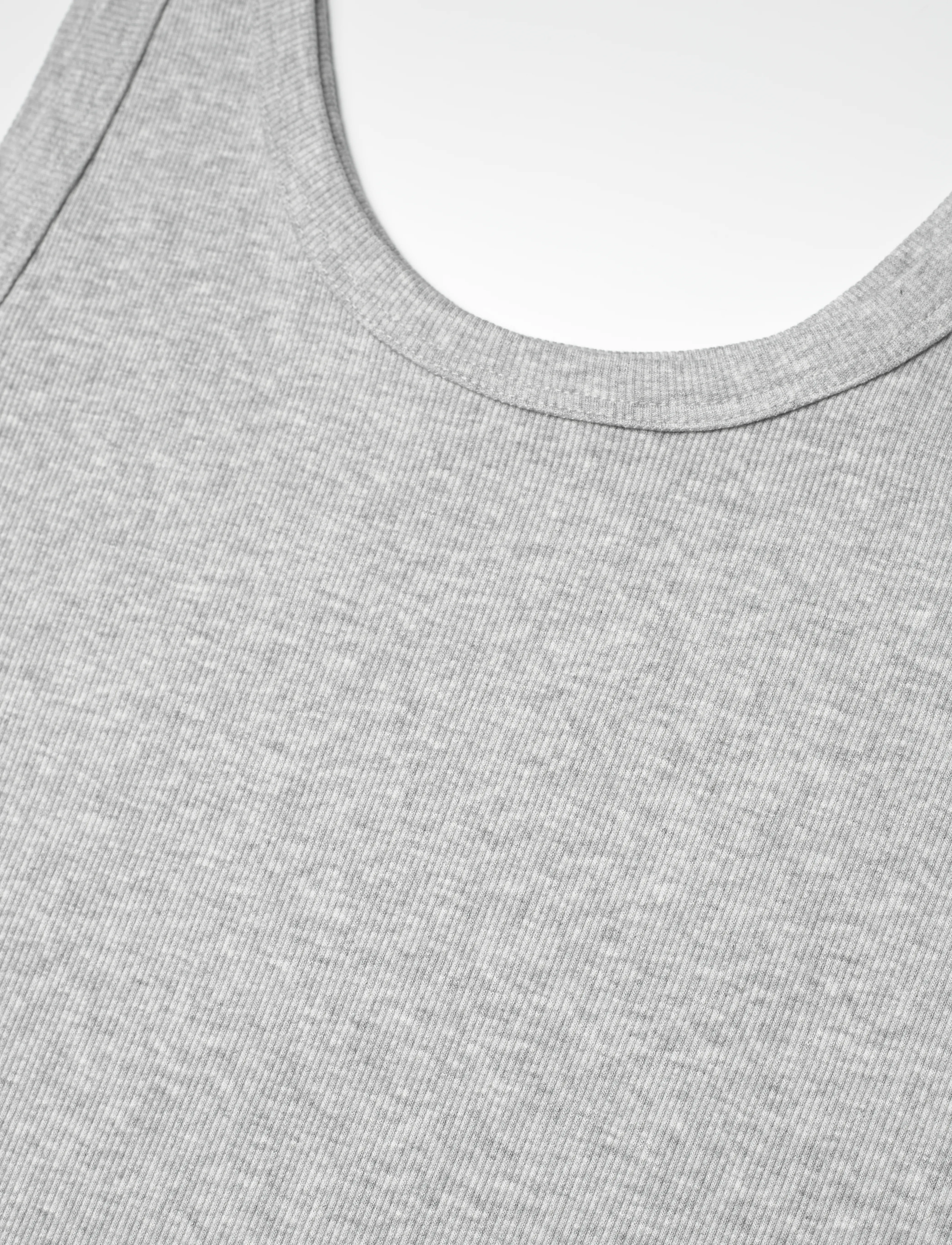 Gant - SLIM RIBBED TANK TOP - hauts sans manches - light grey melange - 2