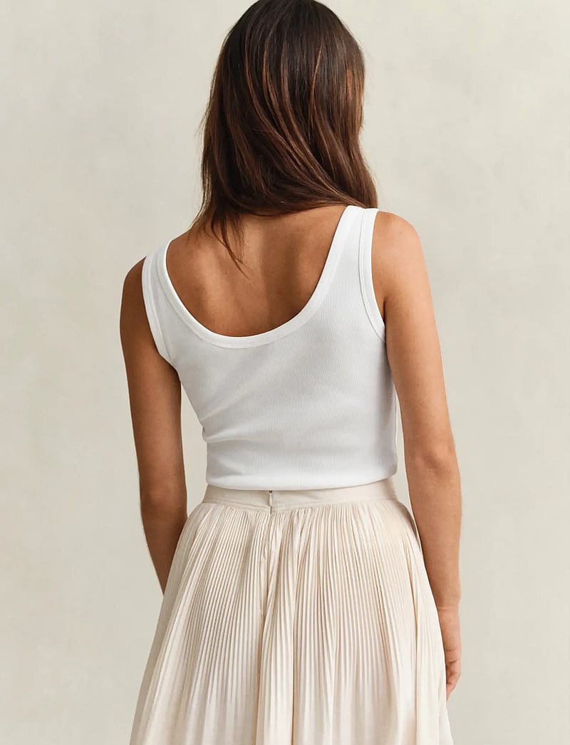 GANT - SLIM RIBBED TANK TOP - linnen - white - 3