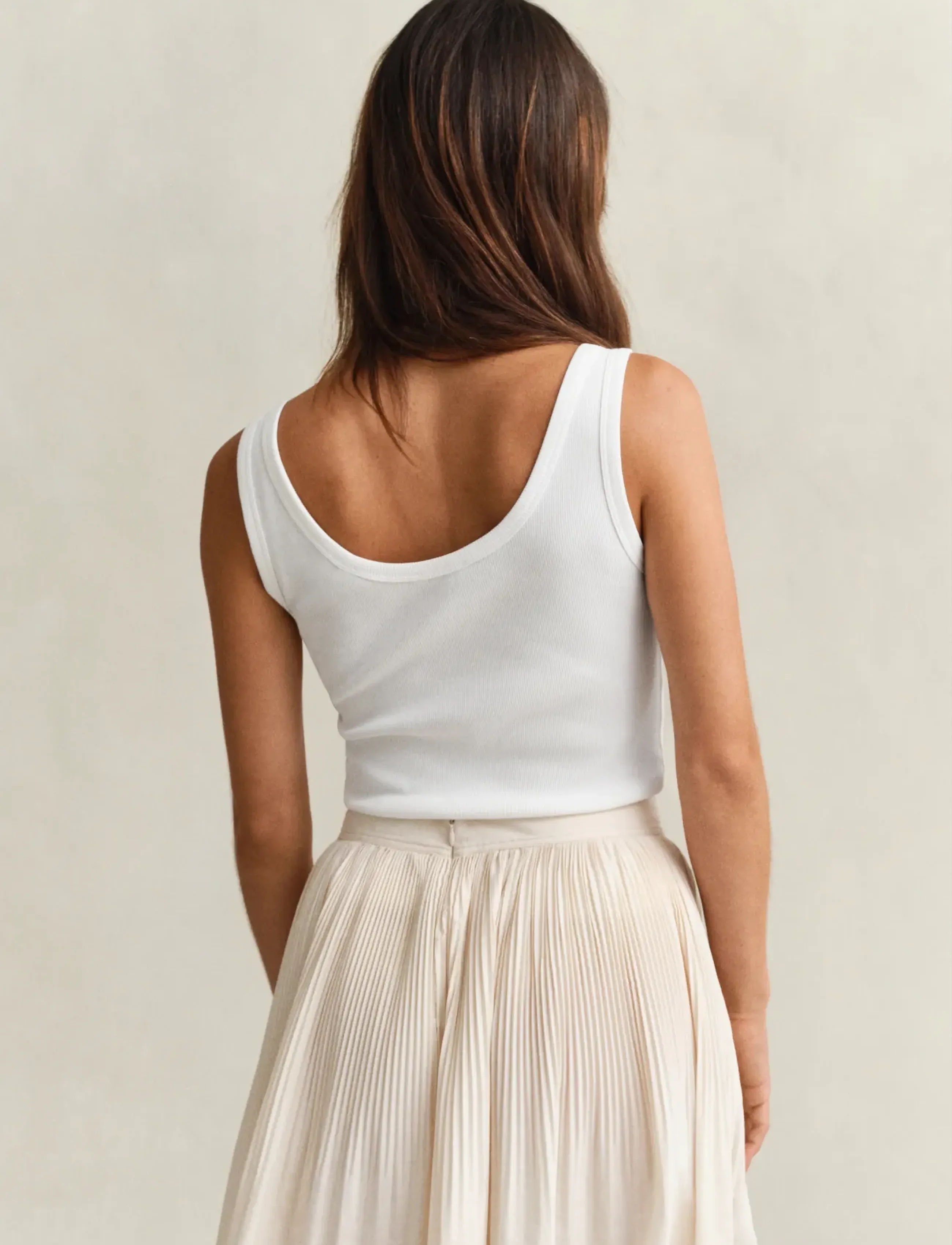 Gant - SLIM RIBBED TANK TOP - tanktops - white - 3