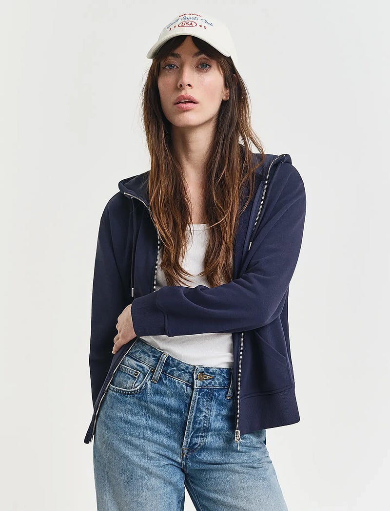 GANT - SHIELD ZIP HOODIE - hættetrøjer - evening blue - 0