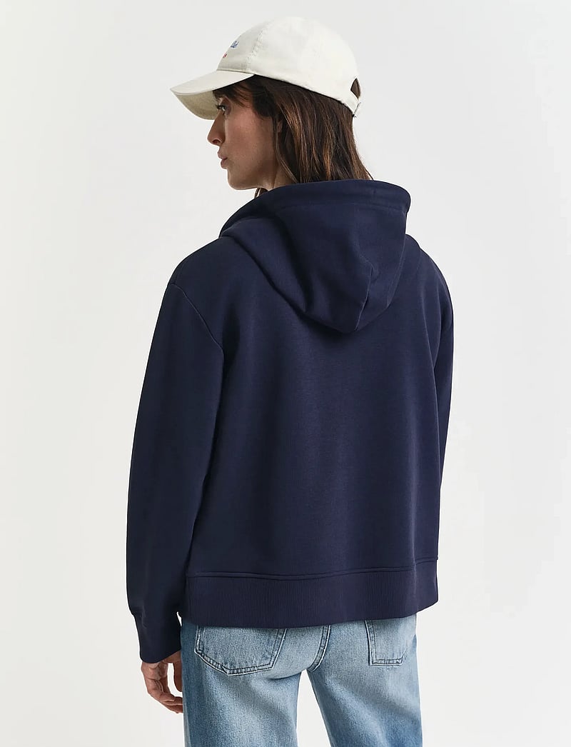 GANT - SHIELD ZIP HOODIE - hættetrøjer - evening blue - 3