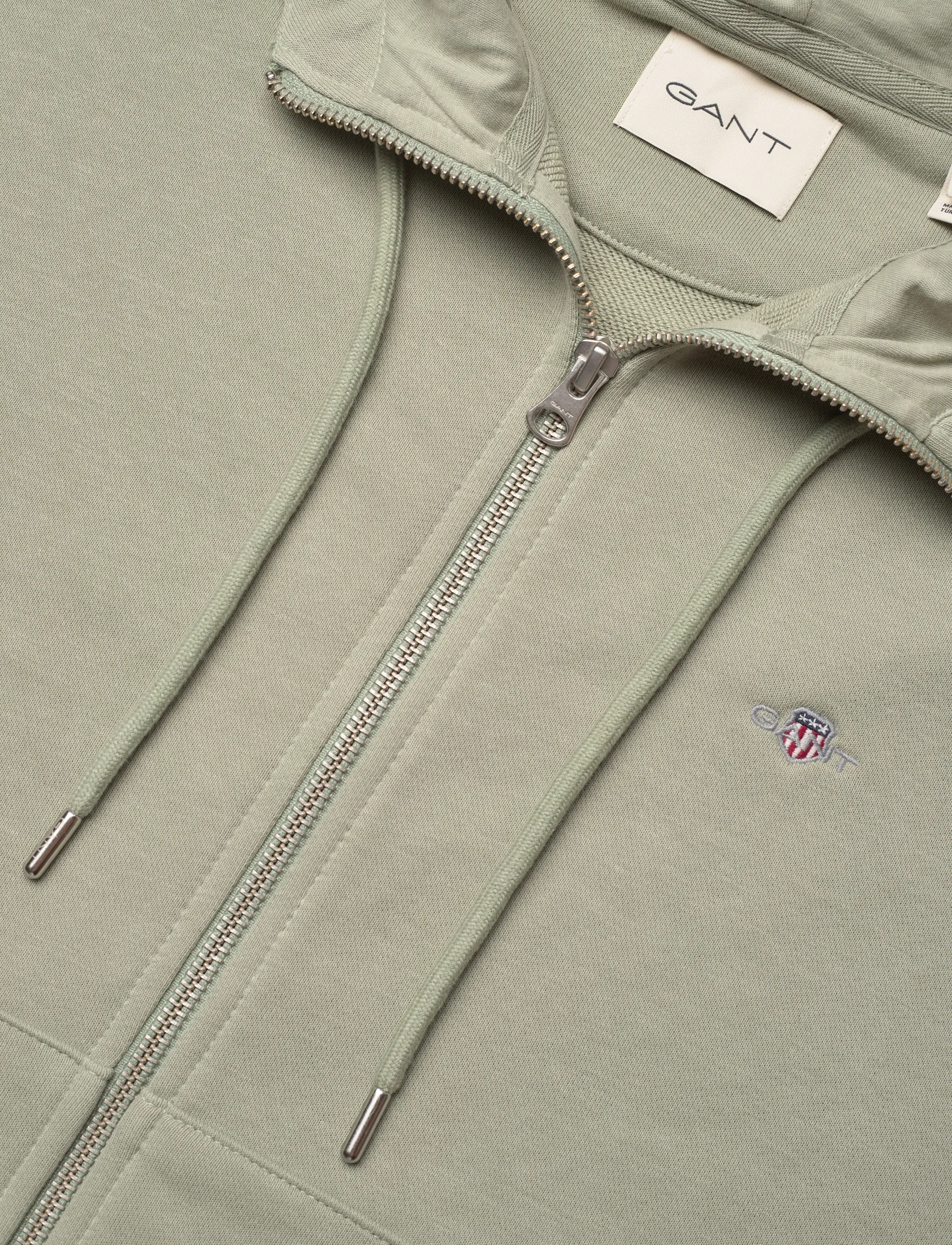 Gant - SHIELD ZIP HOODIE - hættetrøjer - faded sage - 2
