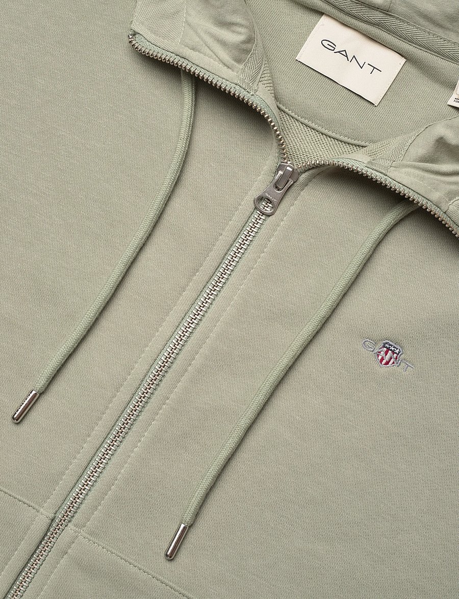 Gant - SHIELD ZIP HOODIE - kapuzenpullover - faded sage - 2