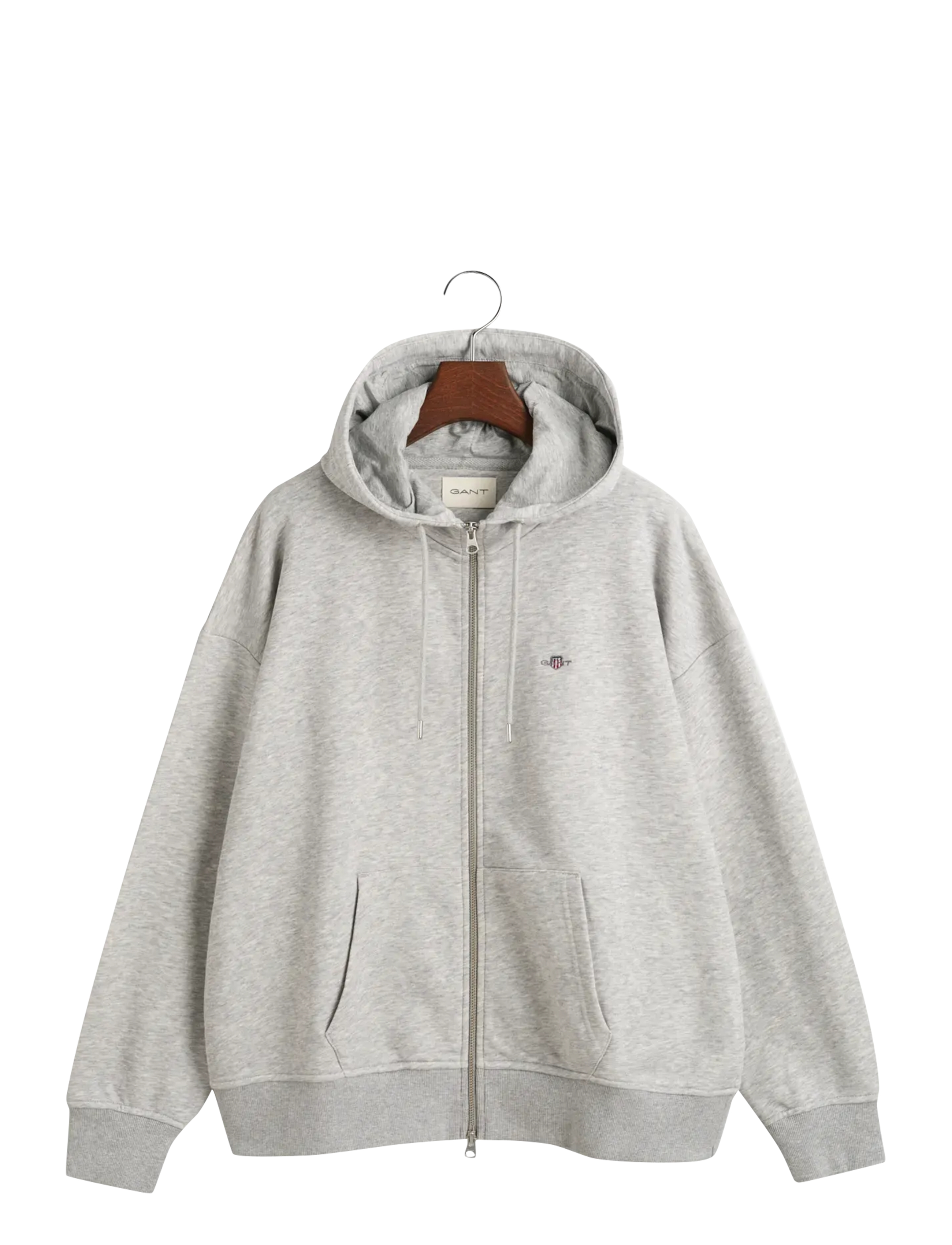 Gant SHIELD ZIP HOODIE - Sweatshirts - LIGHT GREY MELANGE / grey