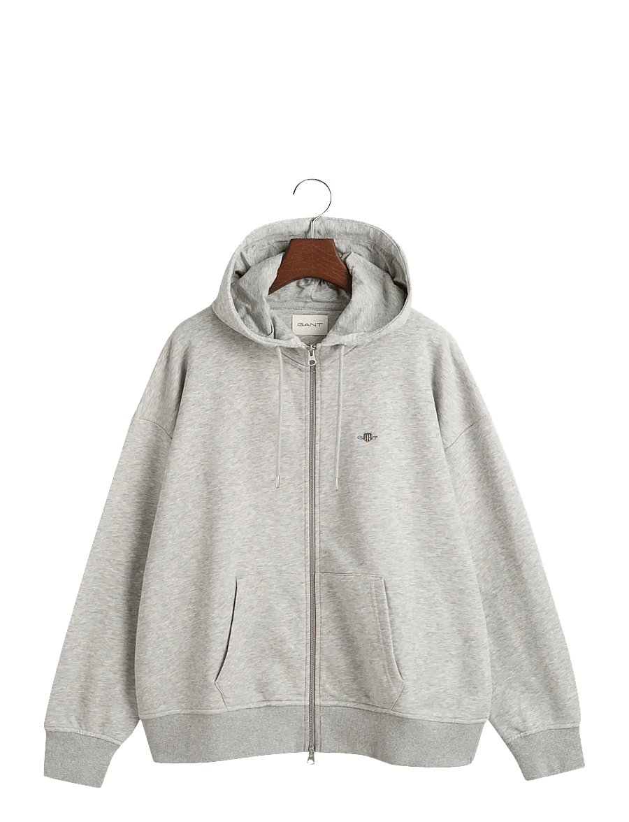 Gant - SHIELD ZIP HOODIE - kapuzenpullover - light grey melange - 1
