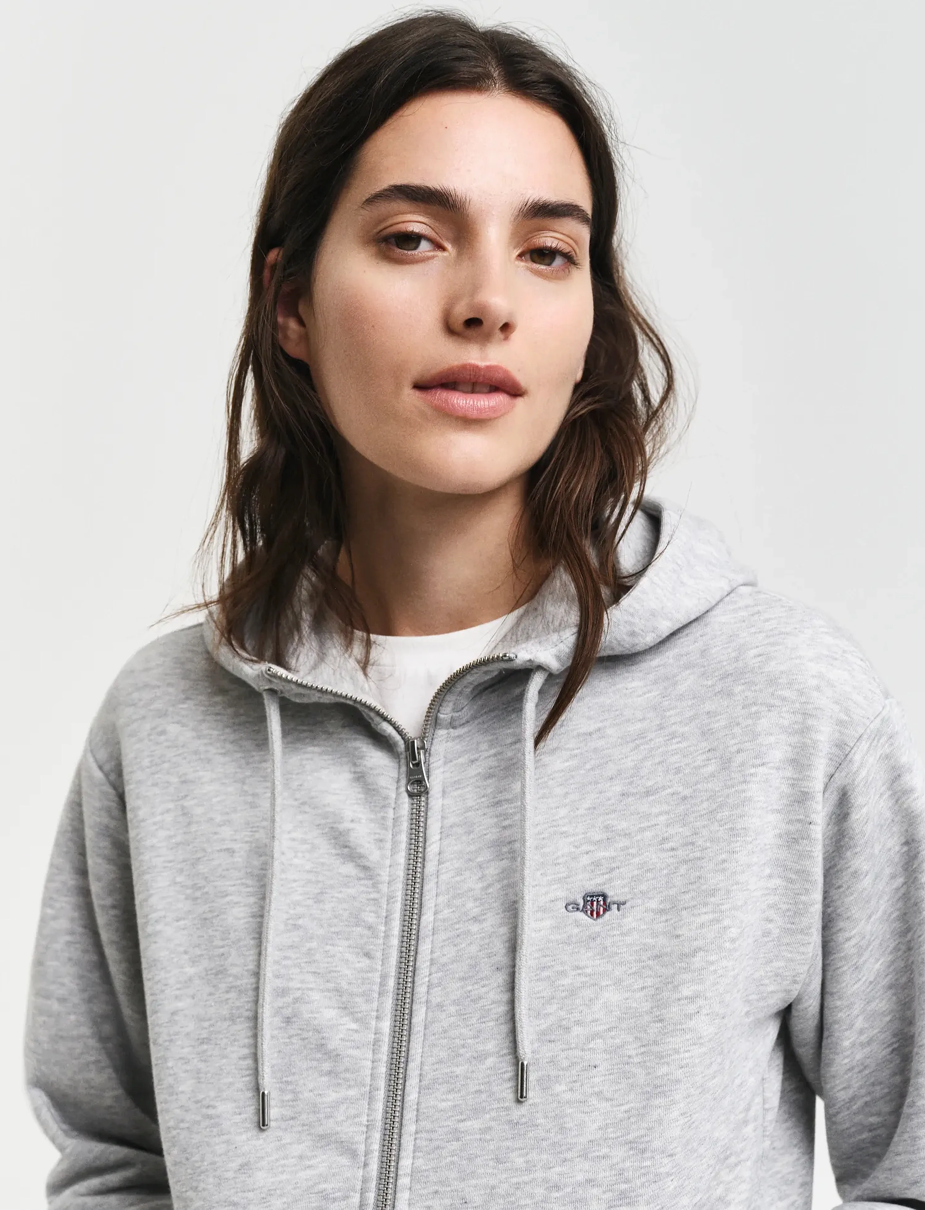 Gant - SHIELD ZIP HOODIE - hættetrøjer - light grey melange - 3