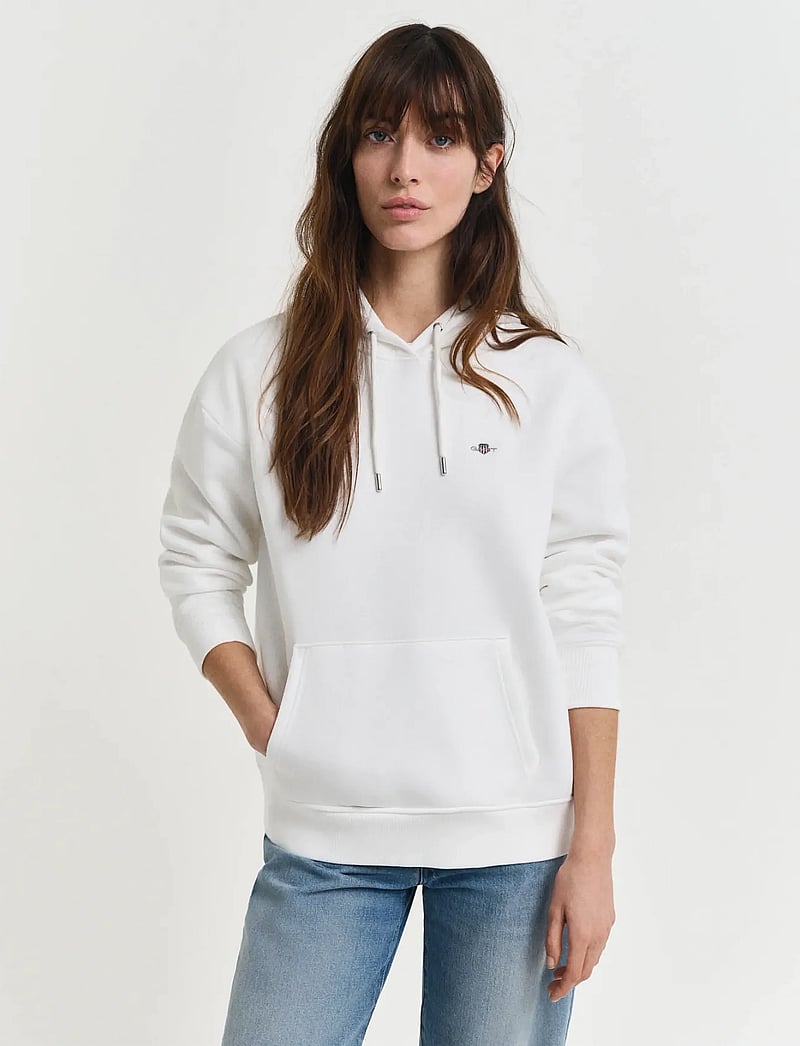 GANT - SHIELD HOODIE - kapuzenpullover - eggshell - 0