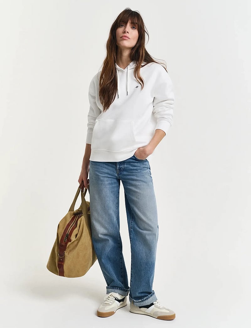 GANT - SHIELD HOODIE - kapuzenpullover - eggshell - 5