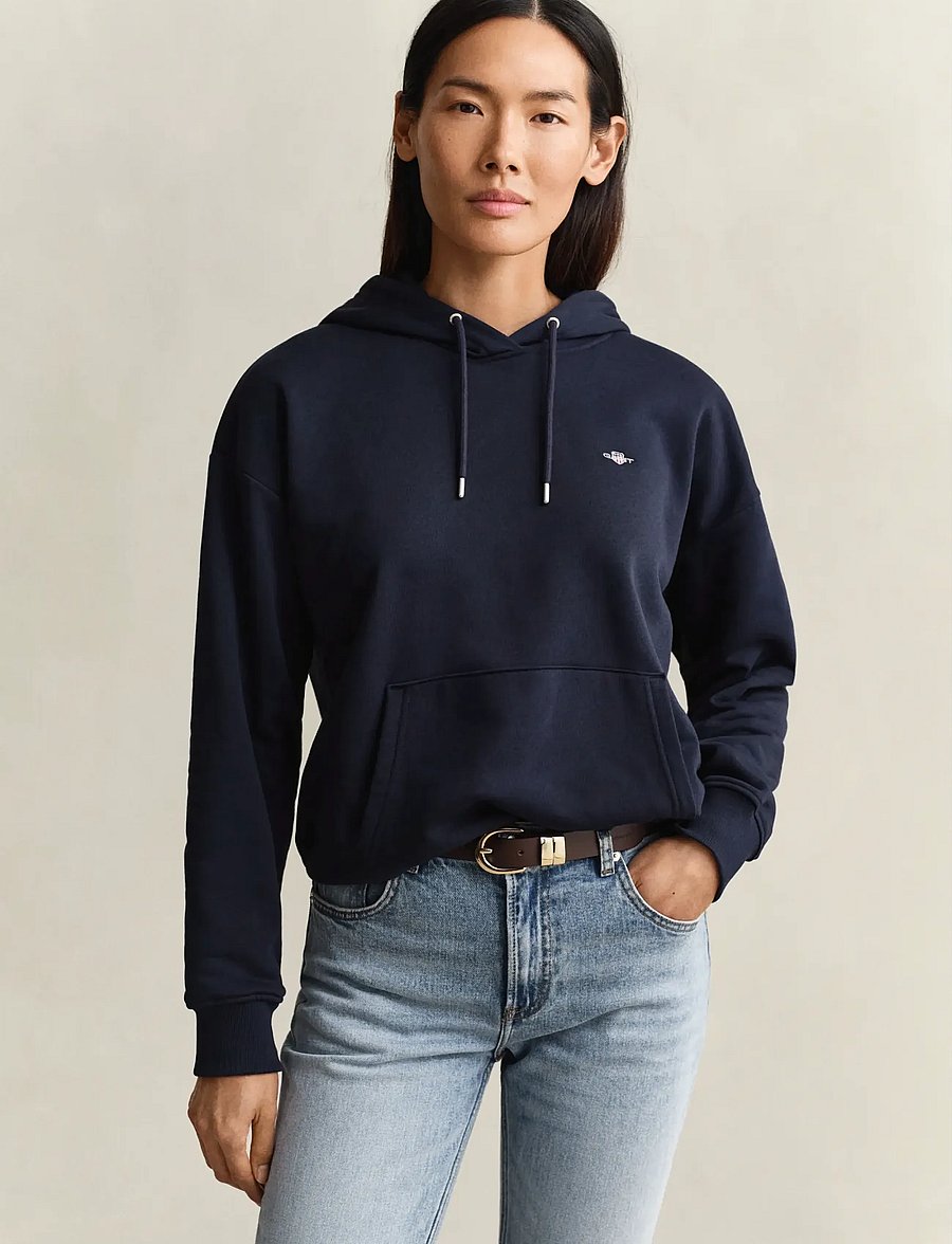 Gant - SHIELD HOODIE - kapuzenpullover - evening blue - 0