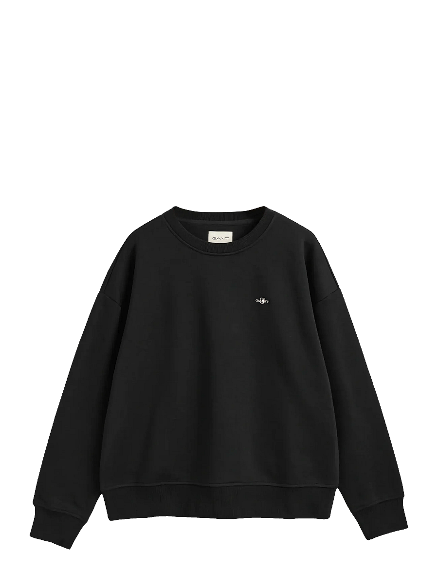 Gant - SHIELD C-NECK SWEAT - sweatshirts - black - 1