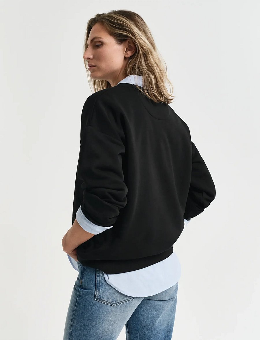 Gant - SHIELD C-NECK SWEAT - sweatshirts - black - 2