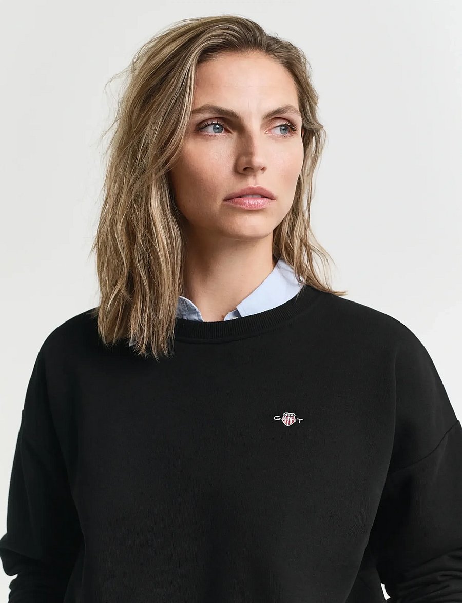Gant - SHIELD C-NECK SWEAT - sweatshirts - black - 3