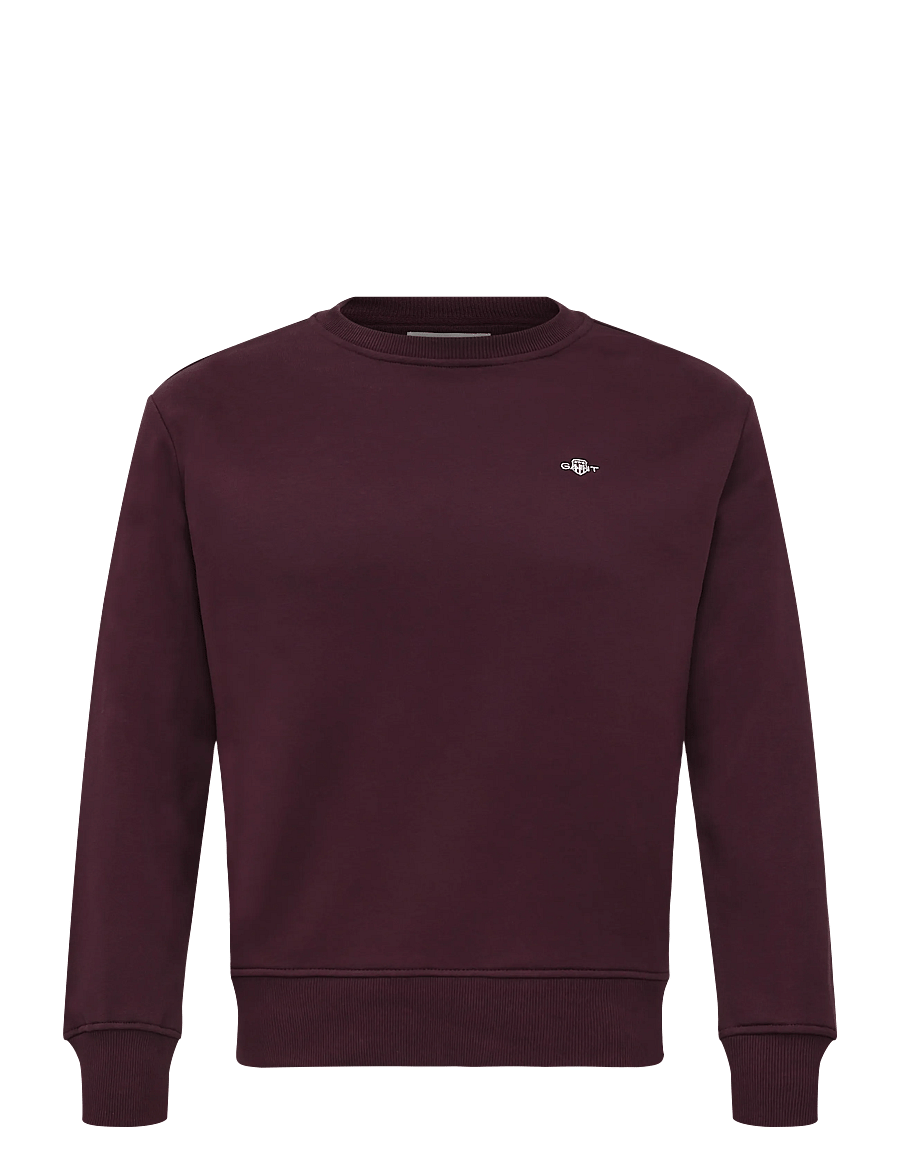 Gant - SHIELD C-NECK SWEAT - sweatshirts - darkened wine - 0