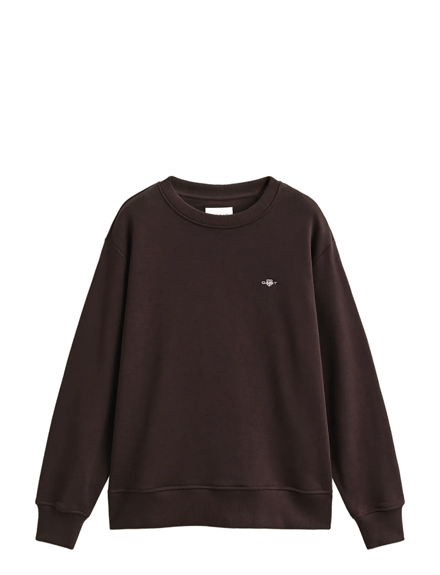 Gant - SHIELD C-NECK SWEAT - sweatshirts - deep brown - 1